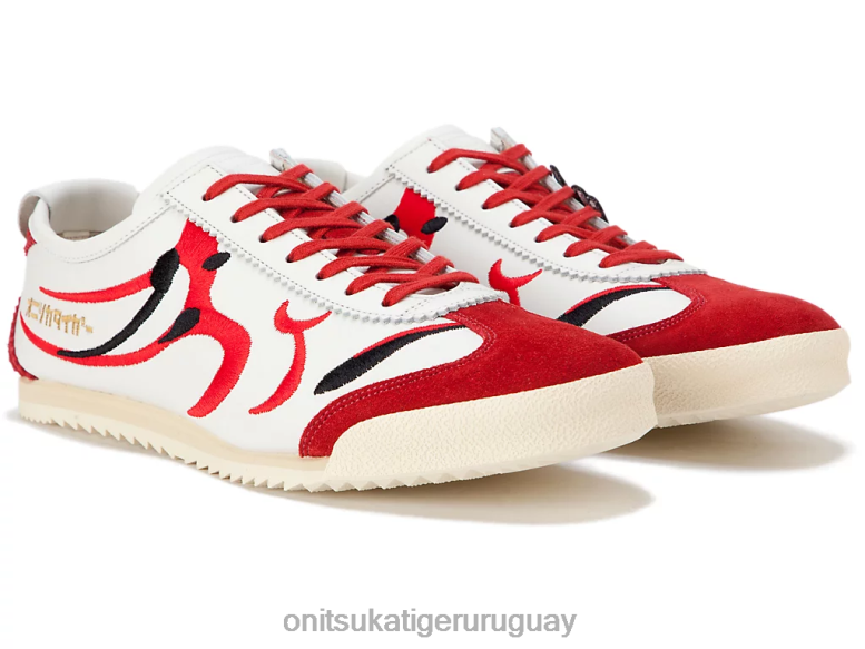 Onitsuka Tiger México 66 de lujo hombres J06BX140 blanco/rojo clásico zapatos