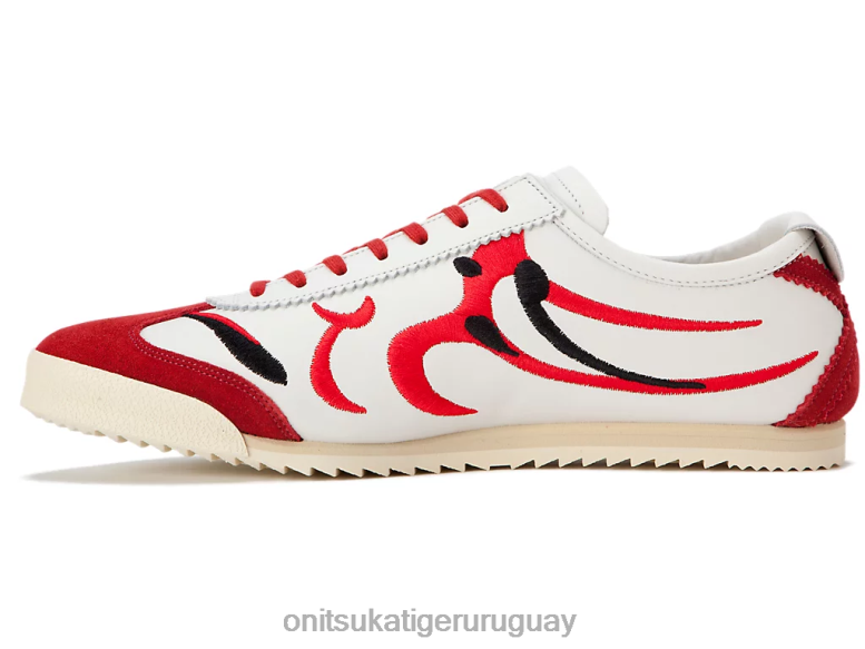 Onitsuka Tiger México 66 de lujo hombres J06BX140 blanco/rojo clásico zapatos