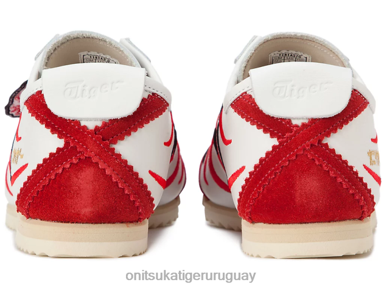 Onitsuka Tiger México 66 de lujo hombres J06BX140 blanco/rojo clásico zapatos