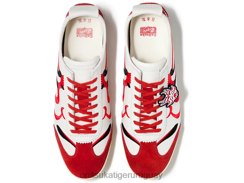 Onitsuka Tiger México 66 de lujo hombres J06BX140 blanco/rojo clásico zapatos