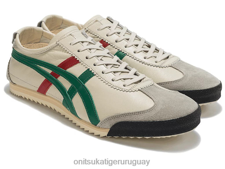 Onitsuka Tiger México 66 de lujo hombres J06BX24 crema/verde zapatos