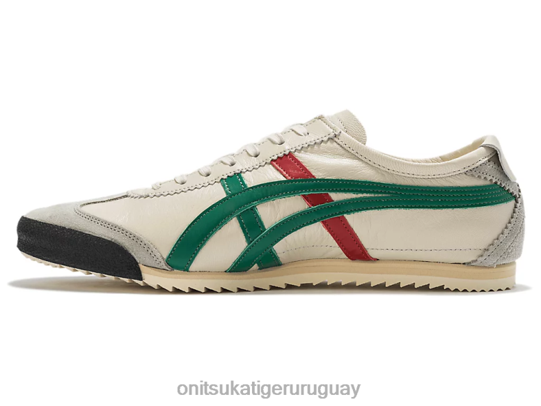 Onitsuka Tiger México 66 de lujo hombres J06BX24 crema/verde zapatos