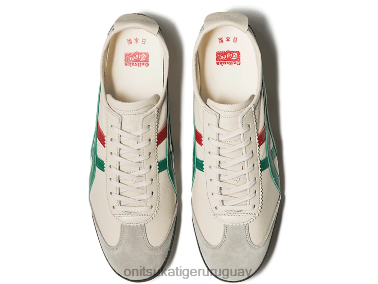 Onitsuka Tiger México 66 de lujo hombres J06BX24 crema/verde zapatos