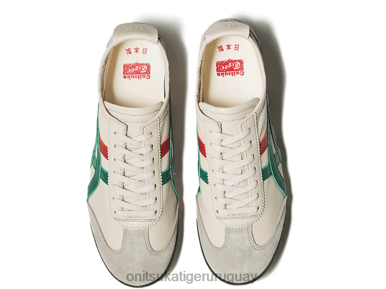 Onitsuka Tiger México 66 de lujo mujer J06BX532 crema/verde zapatos