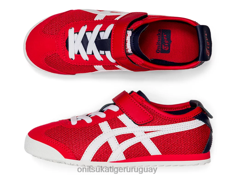 Onitsuka Tiger México 66 niños J06BX645 clásico rojo/blanco zapatos
