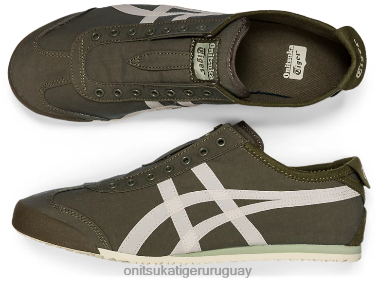 Onitsuka Tiger México 66 sin cordones unisexo J06BX180 manto verde/abedul zapatos