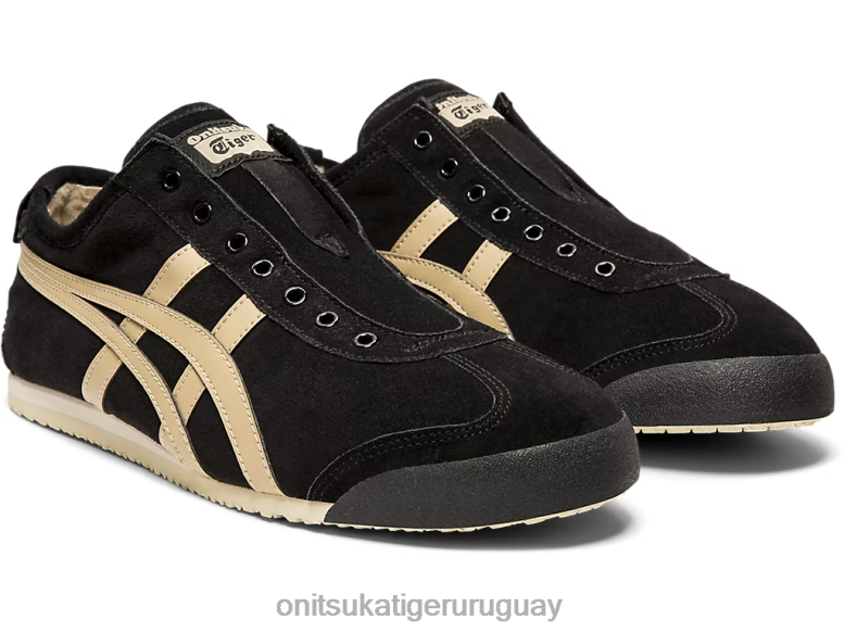 Onitsuka Tiger México 66 sin cordones unisexo J06BX348 crepé negro/madera zapatos