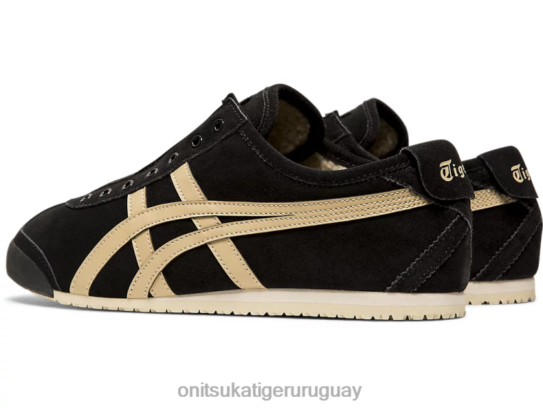 Onitsuka Tiger México 66 sin cordones unisexo J06BX348 crepé negro/madera zapatos