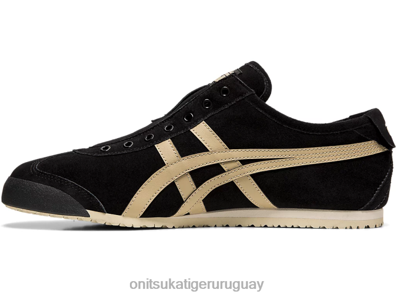 Onitsuka Tiger México 66 sin cordones unisexo J06BX348 crepé negro/madera zapatos