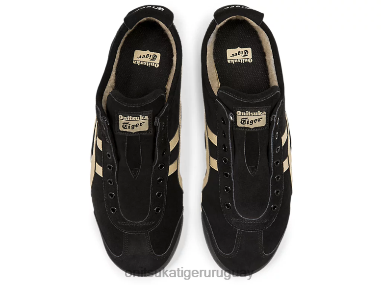 Onitsuka Tiger México 66 sin cordones unisexo J06BX348 crepé negro/madera zapatos