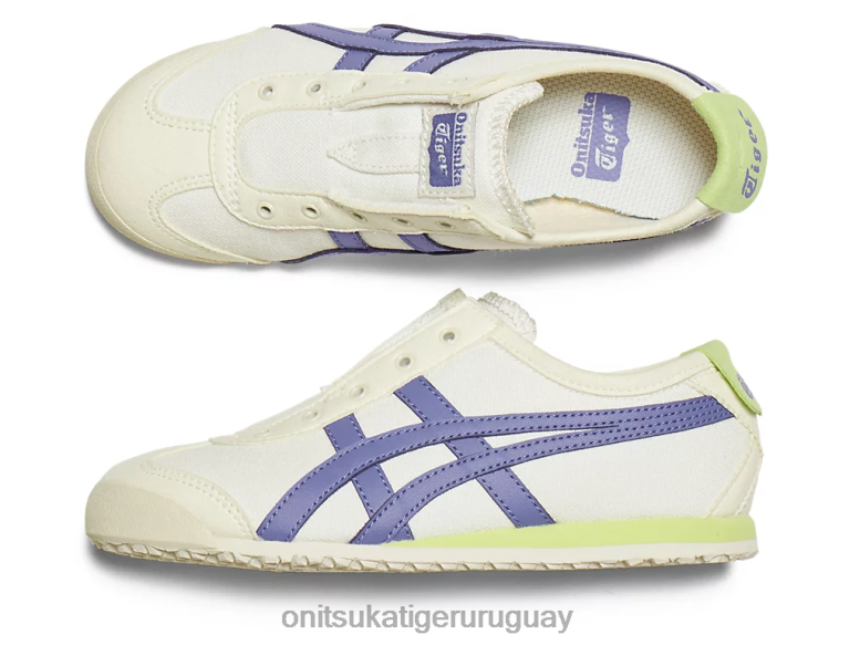Onitsuka Tiger México 66 sin cordones unisexo J06BX44 crema/azul ultramarino zapatos