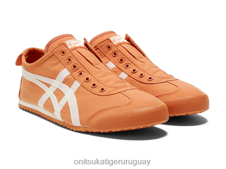 Onitsuka Tiger México 66 sin cordones unisexo J06BX8 naranja óxido/crema zapatos