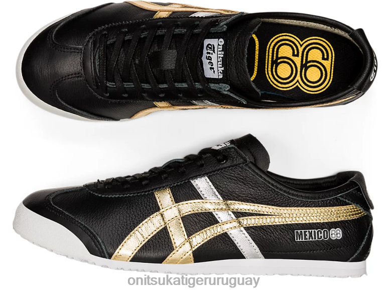 Onitsuka Tiger México 66 unisexo J06BX357 oro negro zapatos