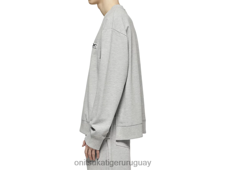 Onitsuka Tiger Top de manga larga unisexo J06BX474 cuero gris ropa