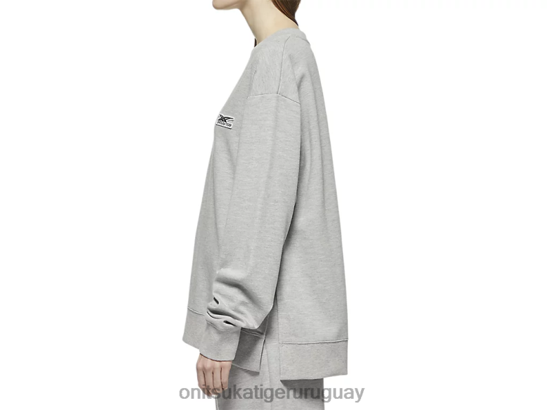 Onitsuka Tiger Top de manga larga unisexo J06BX474 cuero gris ropa