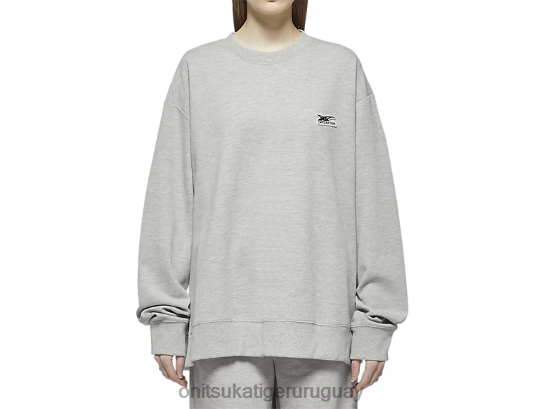 Onitsuka Tiger Top de manga larga unisexo J06BX474 cuero gris ropa