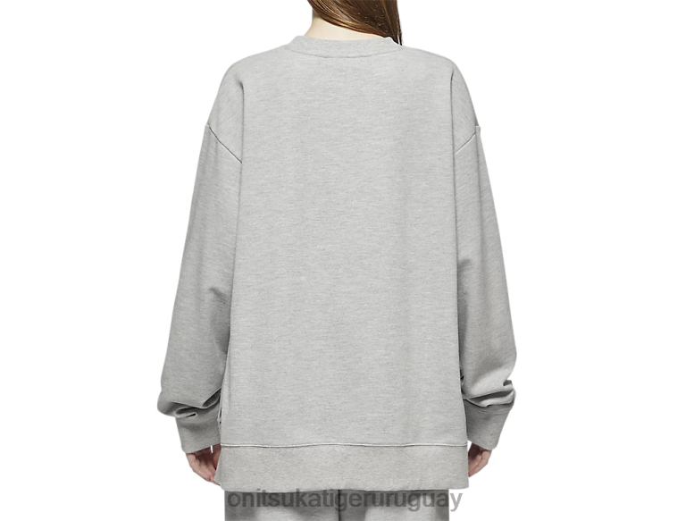 Onitsuka Tiger Top de manga larga unisexo J06BX474 cuero gris ropa