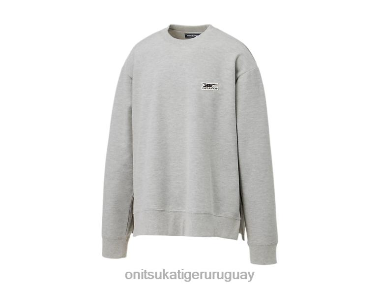 Onitsuka Tiger Top de manga larga unisexo J06BX474 cuero gris ropa