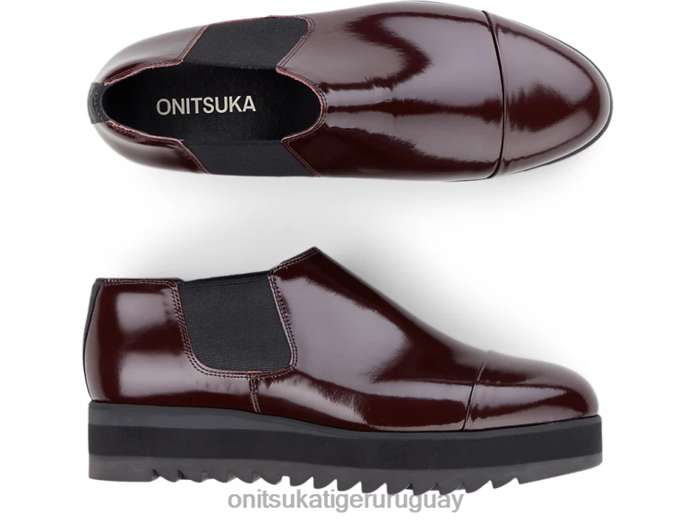 Onitsuka Tiger bota lateral gore lo mujer J06BX564 borgoña zapatos