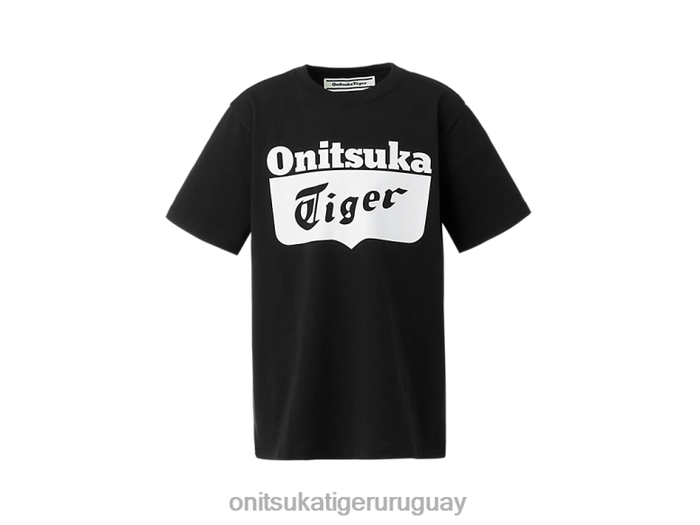 Onitsuka Tiger camiseta con logo niños J06BX661 blanco negro ropa