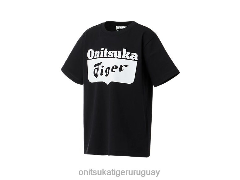 Onitsuka Tiger camiseta con logo niños J06BX661 blanco negro ropa