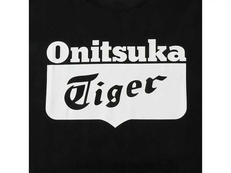 Onitsuka Tiger camiseta con logo niños J06BX661 blanco negro ropa