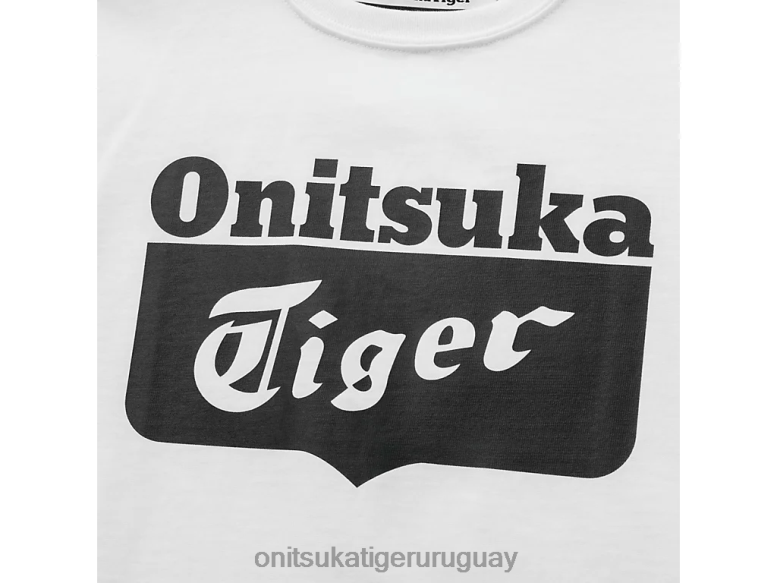 Onitsuka Tiger camiseta con logo niños J06BX669 blanco auténtico/negro de alto rendimiento ropa