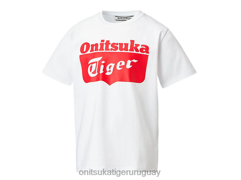 Onitsuka Tiger camiseta con logo niños J06BX670 alerta blanca/roja real ropa