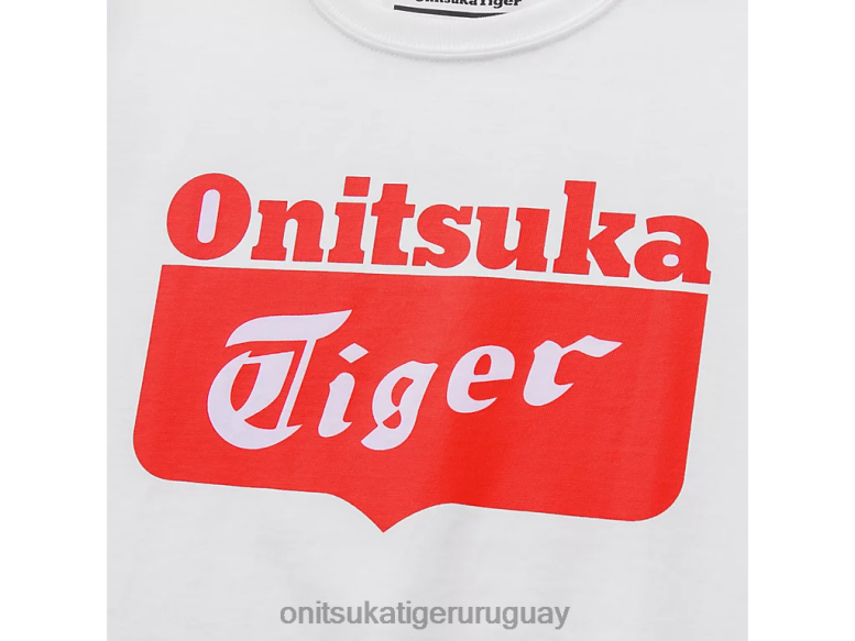 Onitsuka Tiger camiseta con logo niños J06BX670 alerta blanca/roja real ropa