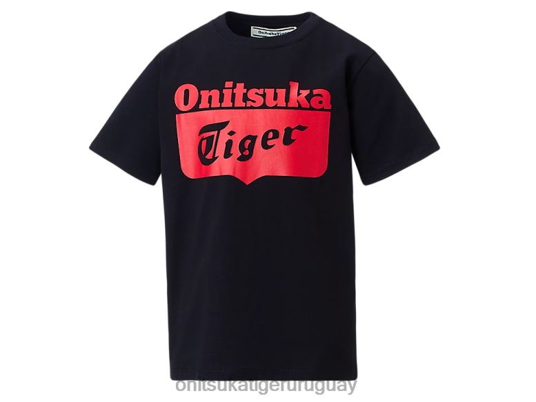 Onitsuka Tiger camiseta con logo niños J06BX673 alerta de rendimiento negro/rojo ropa