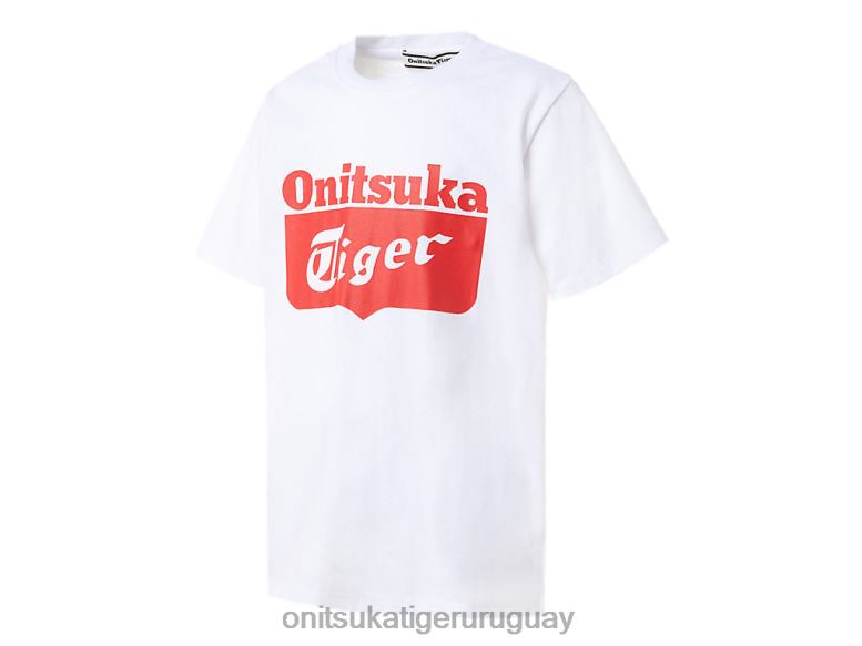 Onitsuka Tiger camiseta con logo niños J06BX677 blanco real/rojo fuego ropa