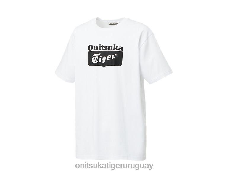 Onitsuka Tiger camiseta con logo unisexo J06BX385 blanco negro ropa