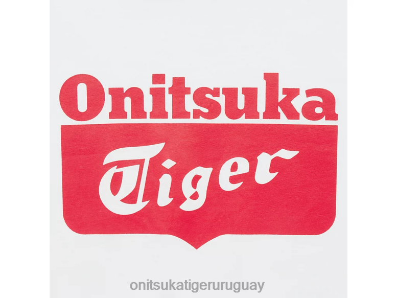 Onitsuka Tiger camiseta con logo unisexo J06BX388 blanco rojo ropa