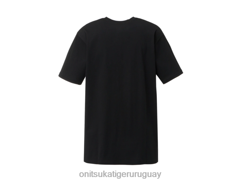 Onitsuka Tiger camiseta con logo unisexo J06BX407 blanco negro ropa
