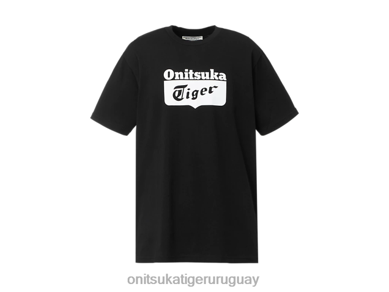 Onitsuka Tiger camiseta con logo unisexo J06BX407 blanco negro ropa