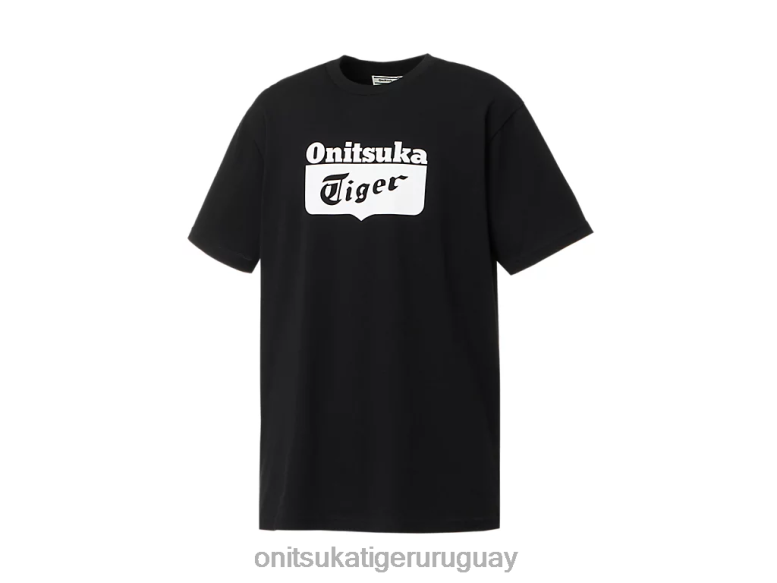 Onitsuka Tiger camiseta con logo unisexo J06BX407 blanco negro ropa