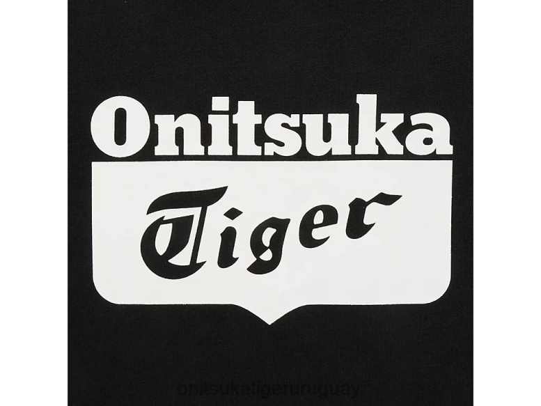 Onitsuka Tiger camiseta con logo unisexo J06BX407 blanco negro ropa
