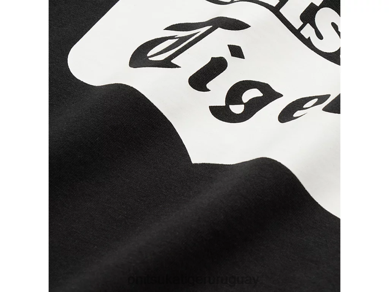 Onitsuka Tiger camiseta con logo unisexo J06BX407 blanco negro ropa