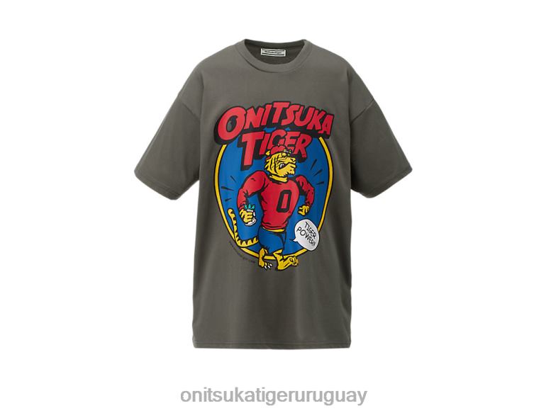 Onitsuka Tiger camiseta gráfica hombres J06BX423 gris oscuro ropa