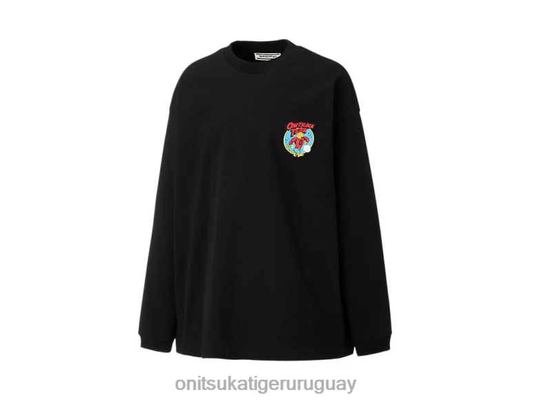 Onitsuka Tiger camiseta gráfica hombres J06BX426 negro ropa