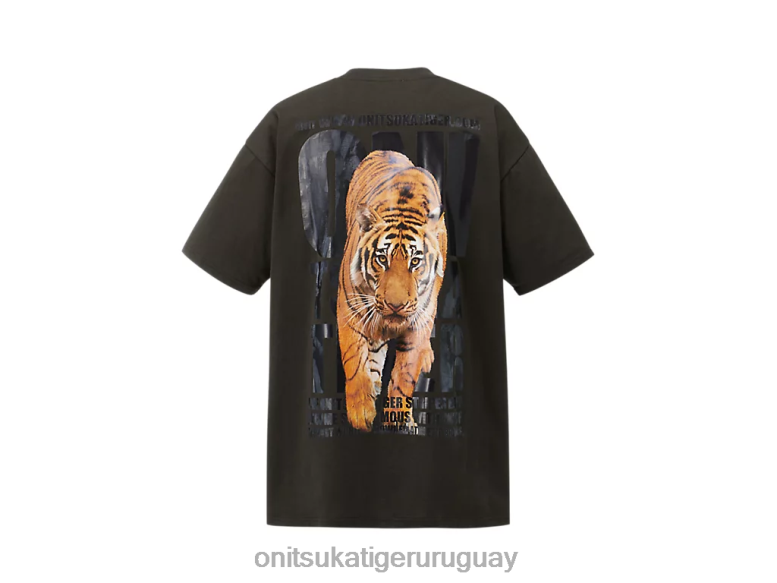 Onitsuka Tiger camiseta gráfica hombres J06BX430 gris oscuro ropa