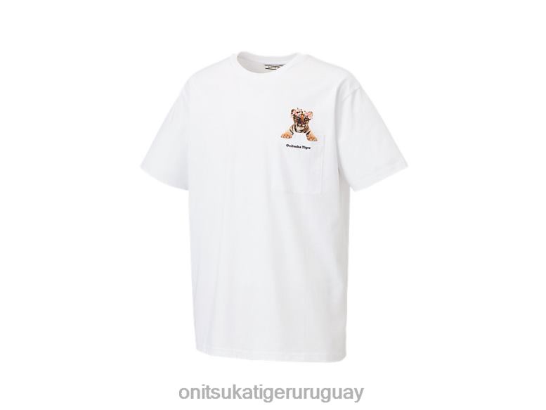 Onitsuka Tiger camiseta gráfica hombres J06BX432 blanco ropa