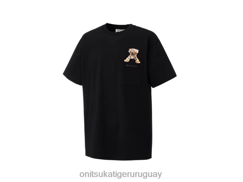 Onitsuka Tiger camiseta gráfica hombres J06BX434 negro ropa