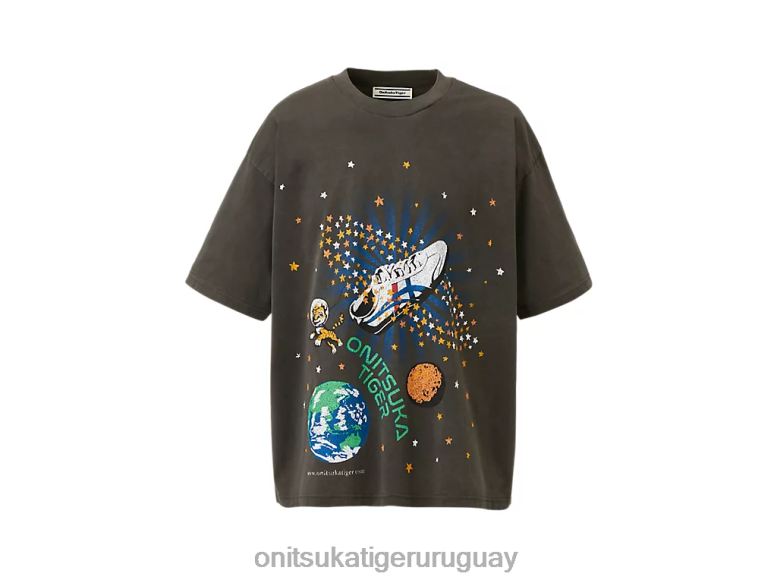 Onitsuka Tiger camiseta gráfica hombres J06BX435 gris oscuro ropa