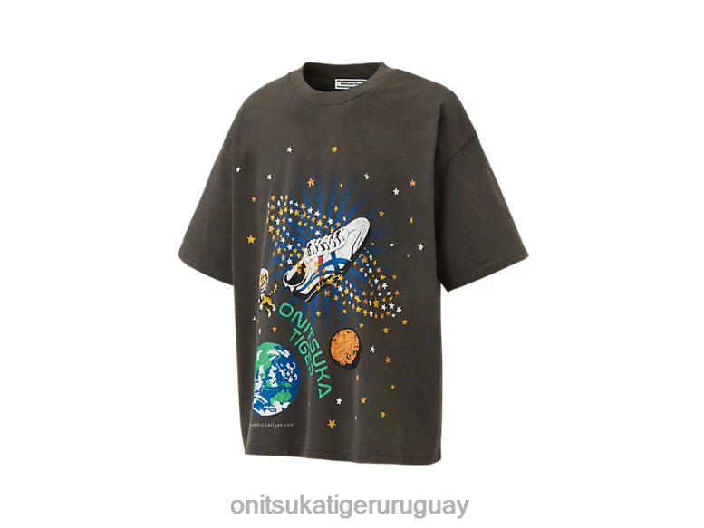 Onitsuka Tiger camiseta gráfica hombres J06BX435 gris oscuro ropa
