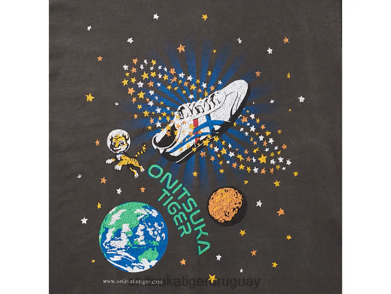 Onitsuka Tiger camiseta gráfica hombres J06BX435 gris oscuro ropa