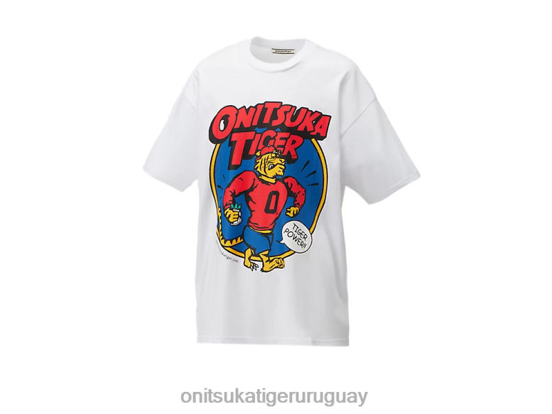 Onitsuka Tiger camiseta gráfica hombres J06BX442 blanco ropa