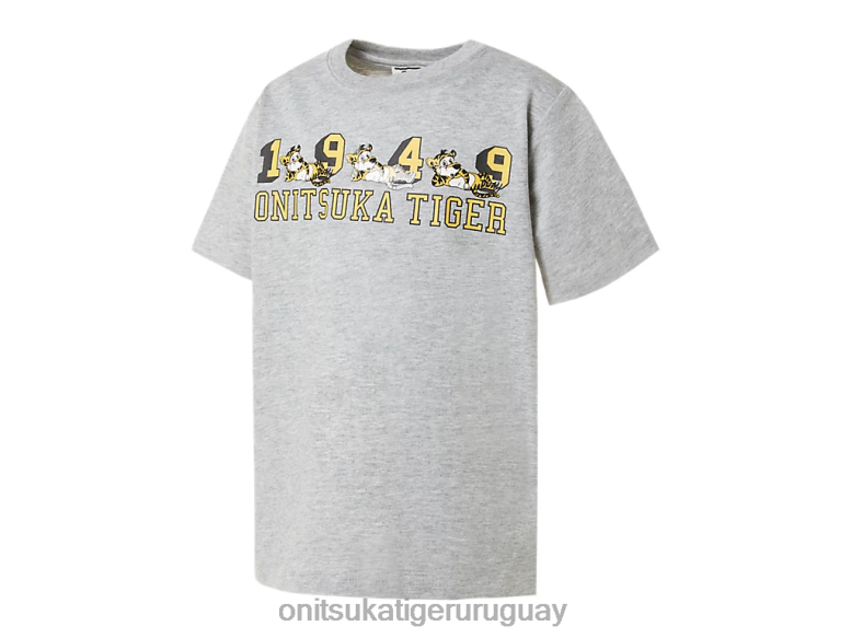Onitsuka Tiger camiseta gráfica niños J06BX678 gris pluma ropa