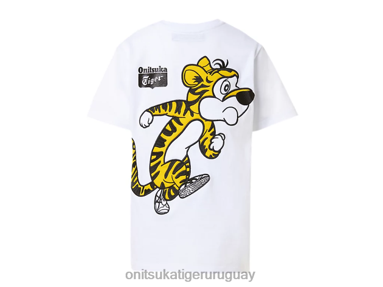 Onitsuka Tiger camiseta gráfica niños J06BX679 blanco real ropa