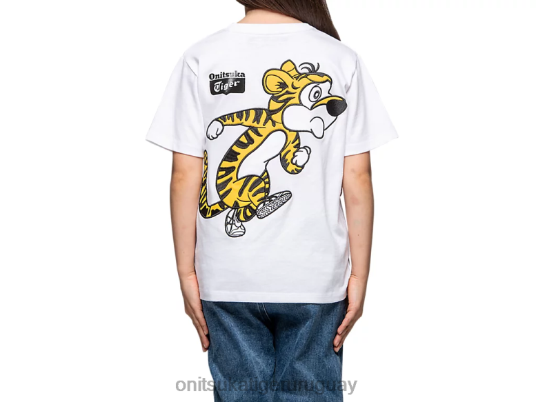 Onitsuka Tiger camiseta gráfica niños J06BX679 blanco real ropa